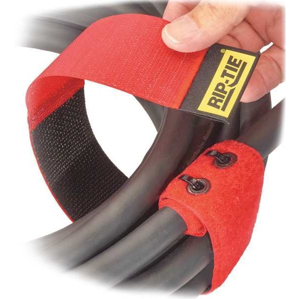 Rip-Tie Cable Tie Strap, 18 in L, 4 in Max Bundle Dia., Black, Nylon, 90 lb Strength, 10 PK - EW-18-010-BK