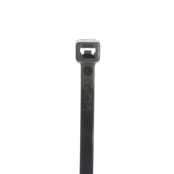 Panduit Cable Tie, 5-1/2 in L, 1.30 in Max Bundle Dia., Black, Nylon 6/6, 40 lb Strength, 1000 PK - S6-40-M0