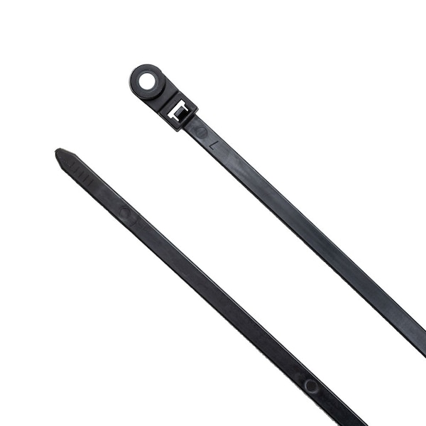 South Main Hardware Cable Tie, 15 in L, Black, 120 lb Strength, 100 PK - 222020