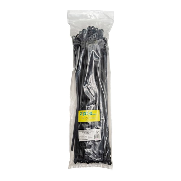 South Main Hardware Cable Tie, 15 in L, Black, 120 lb Strength, 100 PK - 222020