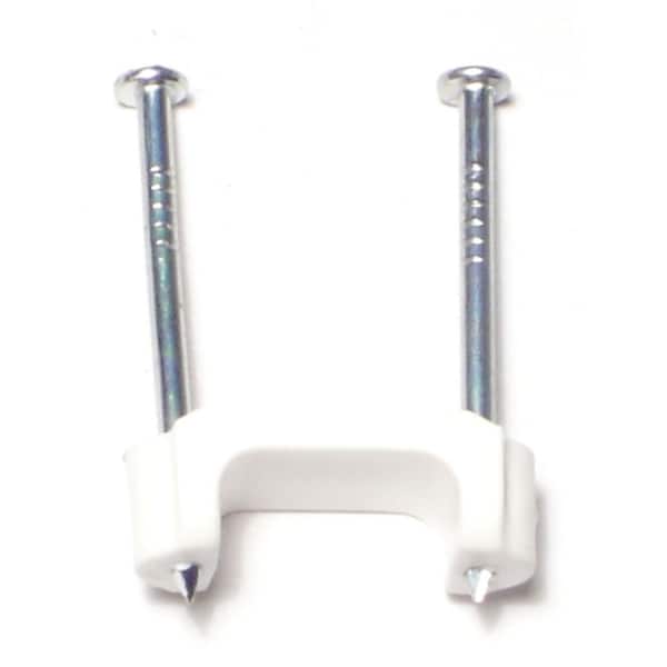 Midwest Fastener Cable Clip, Plastic, White, 1/2 in L, 12 PK - 64187