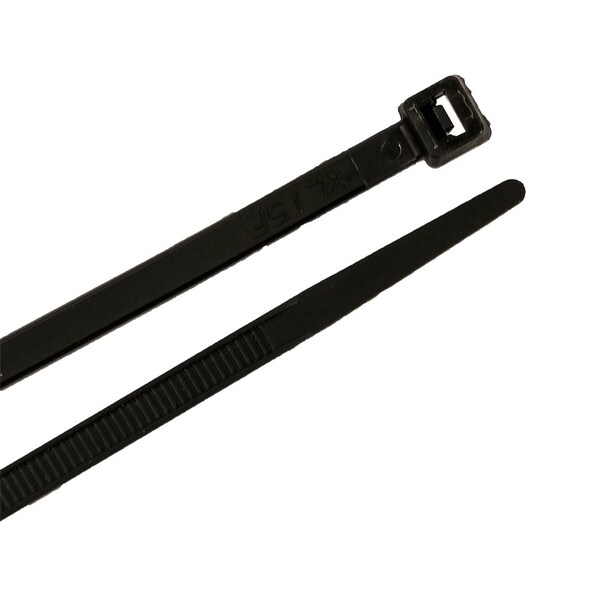 Forney Cable Tie, 12 in L, 3 in Max Bundle Dia., Black, Nylon 6/6, 50 lb Strength, 100 PK - 62029