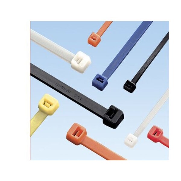 Panduit Cable Tie, 4 in L, 7/8 in Max Bundle Dia., Green, Nylon 6/6, 18 lb Strength, 100 PK - PLT1M-C5