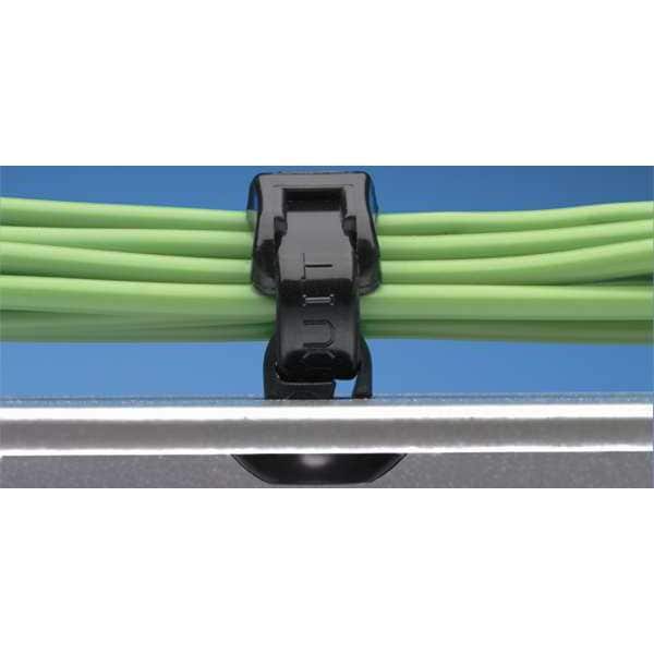 Panduit 27/64" L, 5/32" W, Black Plastic Cable Tie Mount, Package quantity: 1000 - PBMS-H25-M0