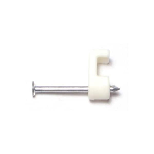 Midwest Fastener Cable Clip, Plastic, White, 6 mm L, 50 PK - 64191