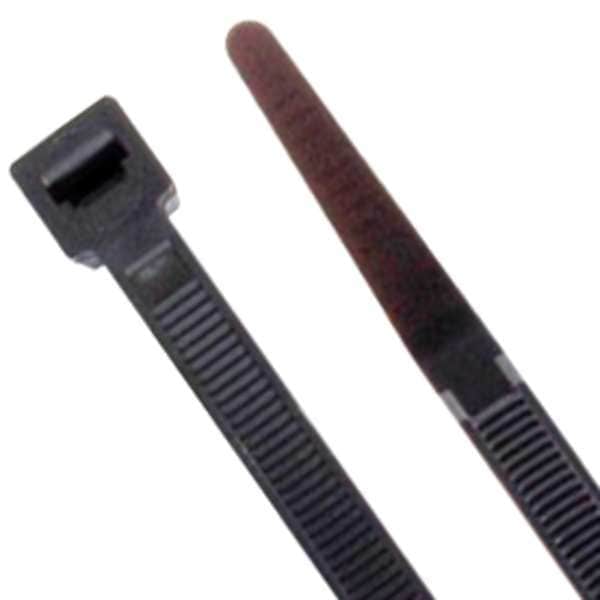 Power First Cable Tie, 8 in L, 2 in Max Bundle Dia., Black, Nylon 6/6, 119 lb Strength, 100 PK - 36J162