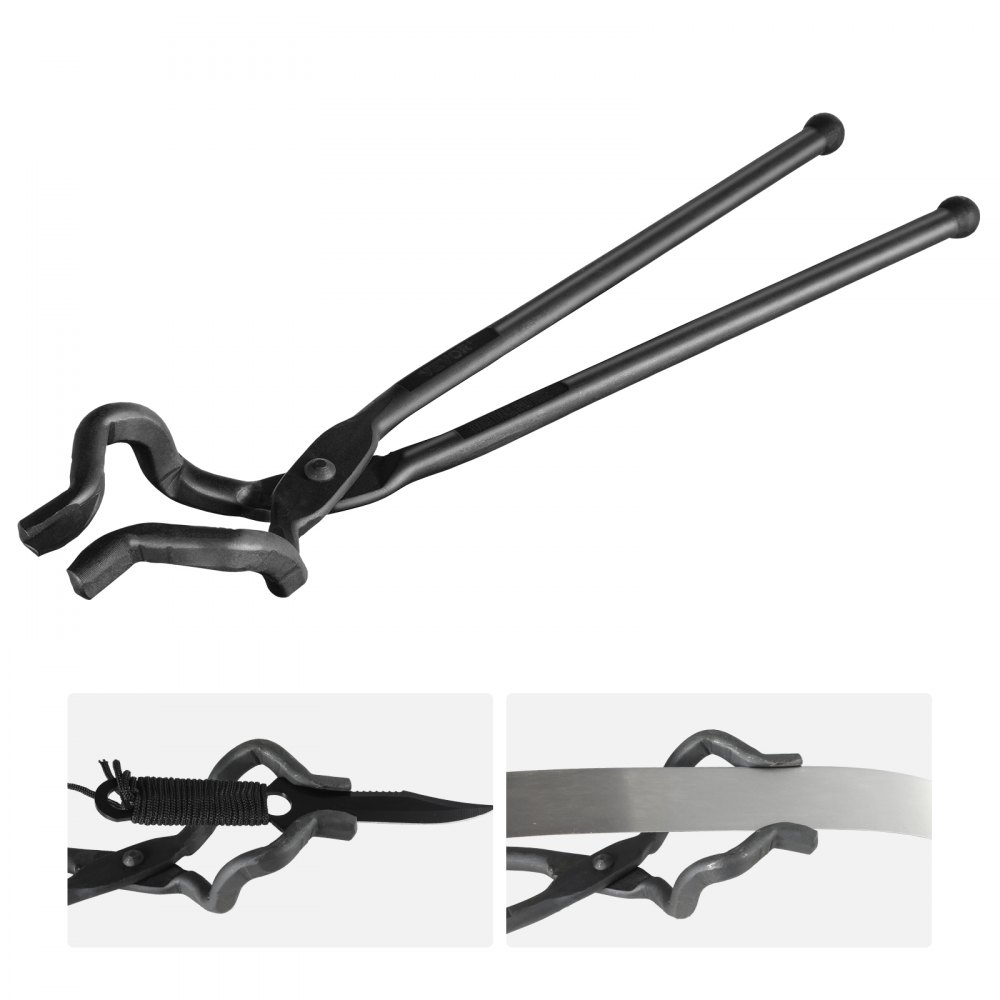 VEVOR Blacksmith Tongs, 18” Z V-Bit Tongs, Carbon Steel Forge Tongs with A3 Steel Rivets, for Knife Blades, Long Pieces, Circular Forgings, for Beginner and Seasoned Blacksmiths and Bladesmiths - DZQDPQZV18YZLIJY0V0