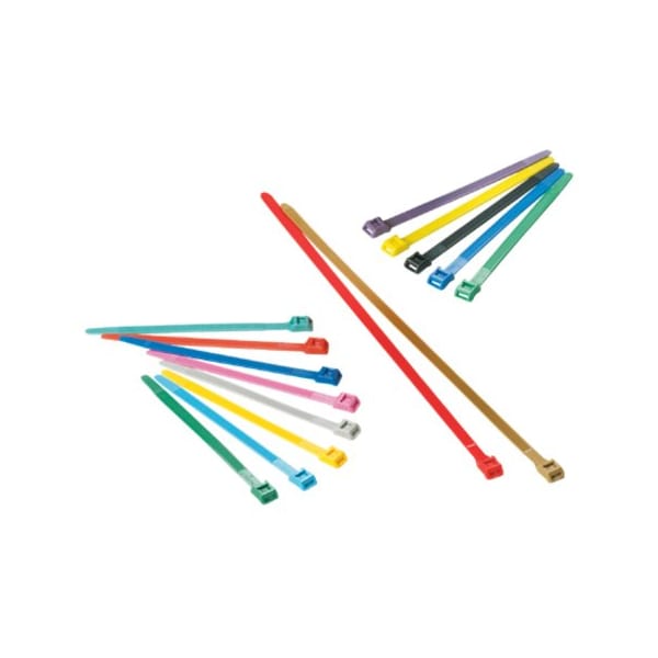 Panduit Cable Tie, 15 in L, 3.94 in Max Bundle Dia., Yellow, Nylon 6/6, 124 lb Strength, 100 PK - IT9100-CUV4Y