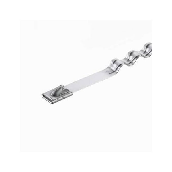 Panduit Cable Tie, 87 in L, 26 in Max Bundle Dia., Silver, 304 Stainless Steel, 600 lb Strength, 25 PK - HTMLT26WEH-Q