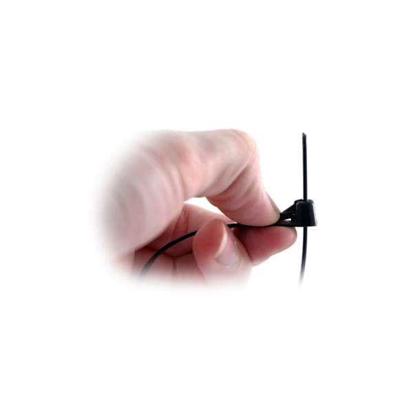 Electriduct Cable Tie, 8 in L, Black, Nylon 6/6, 50 lb Strength - CT-ED-REUSABLE-08-50-100-BK