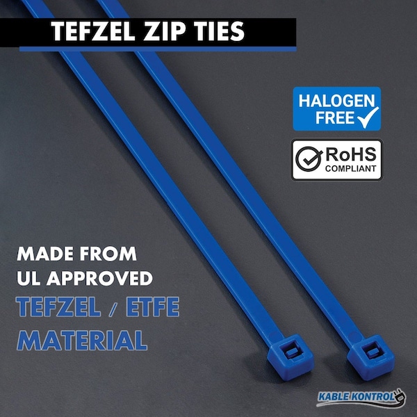 Kable Kontrol ETFE Tefzel Cable Zip Ties, 14 inch, 100lbs, 50PK - KKTF-14-100-50