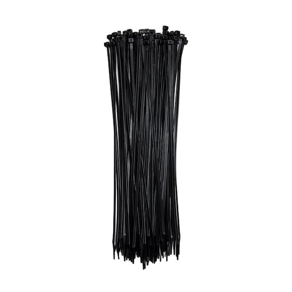 South Main Hardware Cable Tie, 14 in L, Black, Nylon, 75 lb Strength, 100 PK - 220186