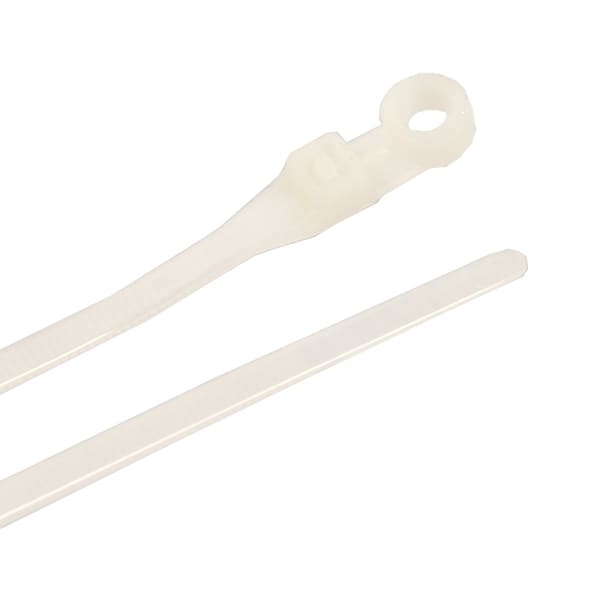 Forney Cable Tie, 8 in L, 2 in Max Bundle Dia., Natural, Nylon 6/6, 50 lb Strength, 100 PK - 62106