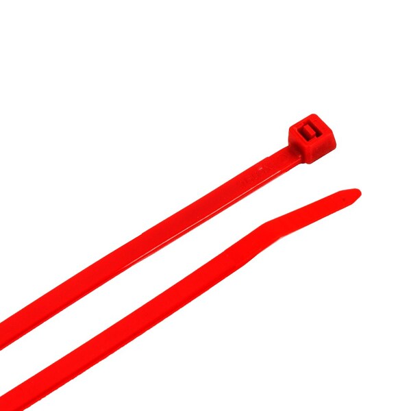 Forney Cable Tie, 8 in L, 2 in Max Bundle Dia., Red, Nylon 6/6, 50 lb Strength, 100 PK - 62017