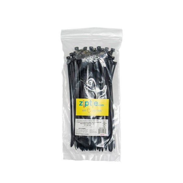South Main Hardware Cable Tie, 8 in L, Black, 50 lb Strength, 100 PK - 222026