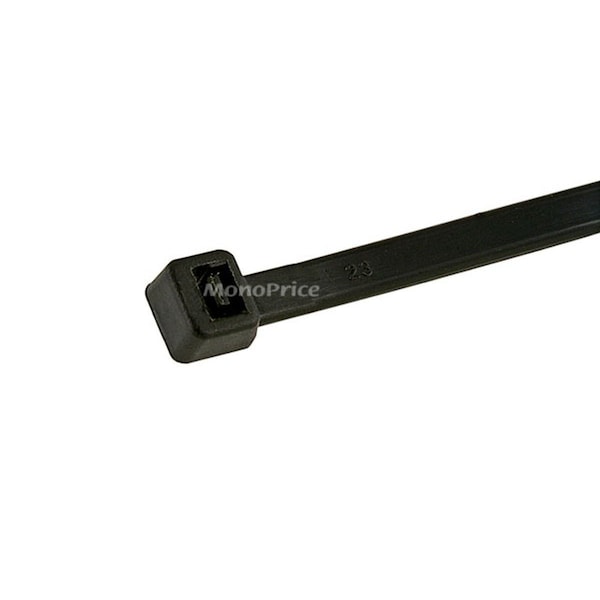Monoprice Cable Tie, 8 in L, Black, Nylon, 40 lb Strength, 100 PK - 5761