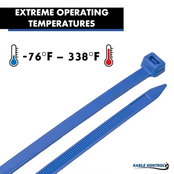Kable Kontrol ETFE Tefzel Cable Zip Ties, 8 inch, 50lbs, 100PK - KKTF-08-50-100