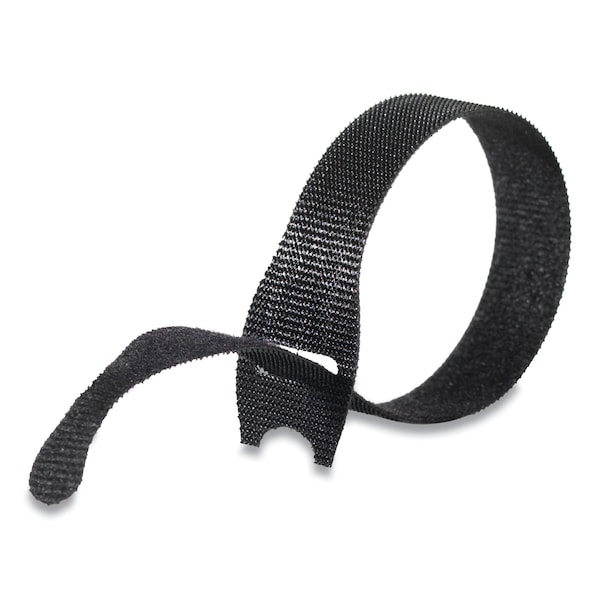 Velcro Brand Cable Tie, 8 in L, Black, Nylon, Polyethylene, 15 lb Strength, 50 PK - 95172
