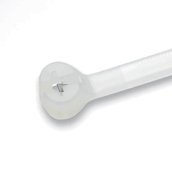 Ty-Rap Cable Tie, 4 in L, 5/8 in Max Bundle Dia., Natural, Nylon 6/6, 18 lb Strength, 100 PK - TY523M