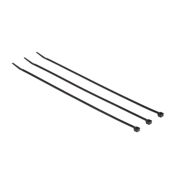 3M Cable Tie, 11 in L, 3 in Max Bundle Dia., Black, Nylon 6/6, 50 lb Strength, 1000 PK - CT11BK50-C