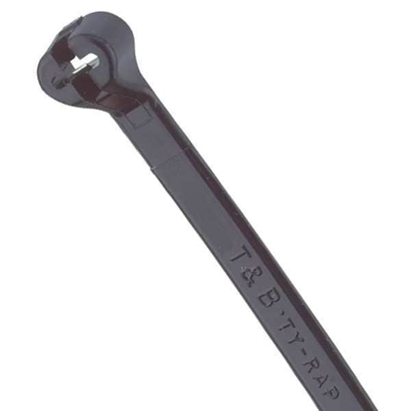 Ty-Rap Cable Tie, 7-1/2 in L, 1-3/4 in Max Bundle Dia., Black, Nylon 6/6, 50 lb Strength, 100 PK - TY25MX-A