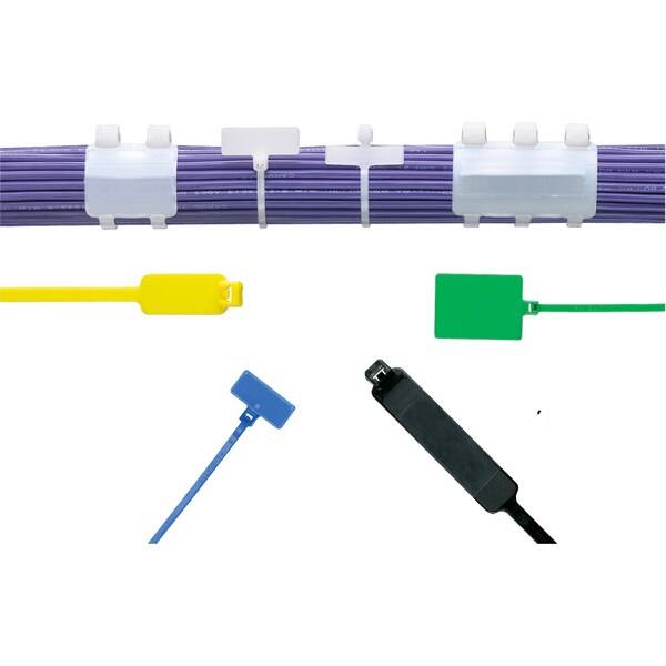 Panduit Cable Tie, 5-1/2 in L, 7/8 in Max Bundle Dia., Orange, Nylon 6/6, 18 lb Strength, 100 PK - PLF1MA-C3