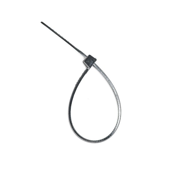 South Main Hardware Cable Tie, 4 in L, Black, Nylon, 18 lb Strength, 100 PK - 220100