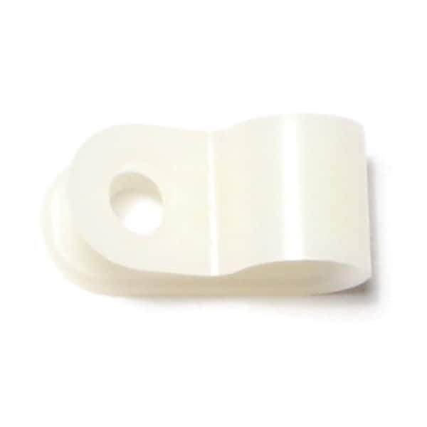 Midwest Fastener Cable Clip, Nylon, Natural, 3/8 in L, 25 PK - 64202