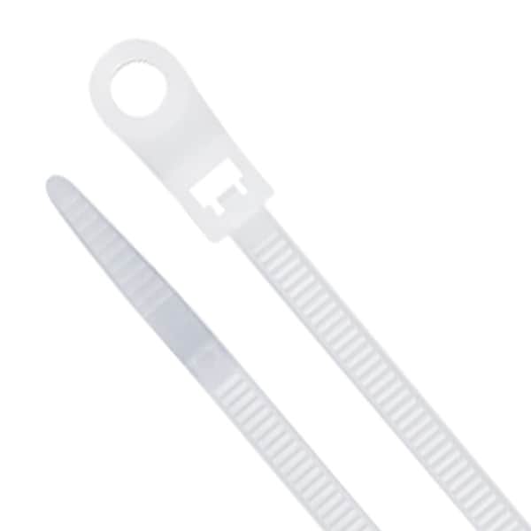 Dottie Cable Tie, 8 in L, 1.85 in Max Bundle Dia., Natural, Nylon 6/6, 50 lb Strength, 100 PK - DTM6