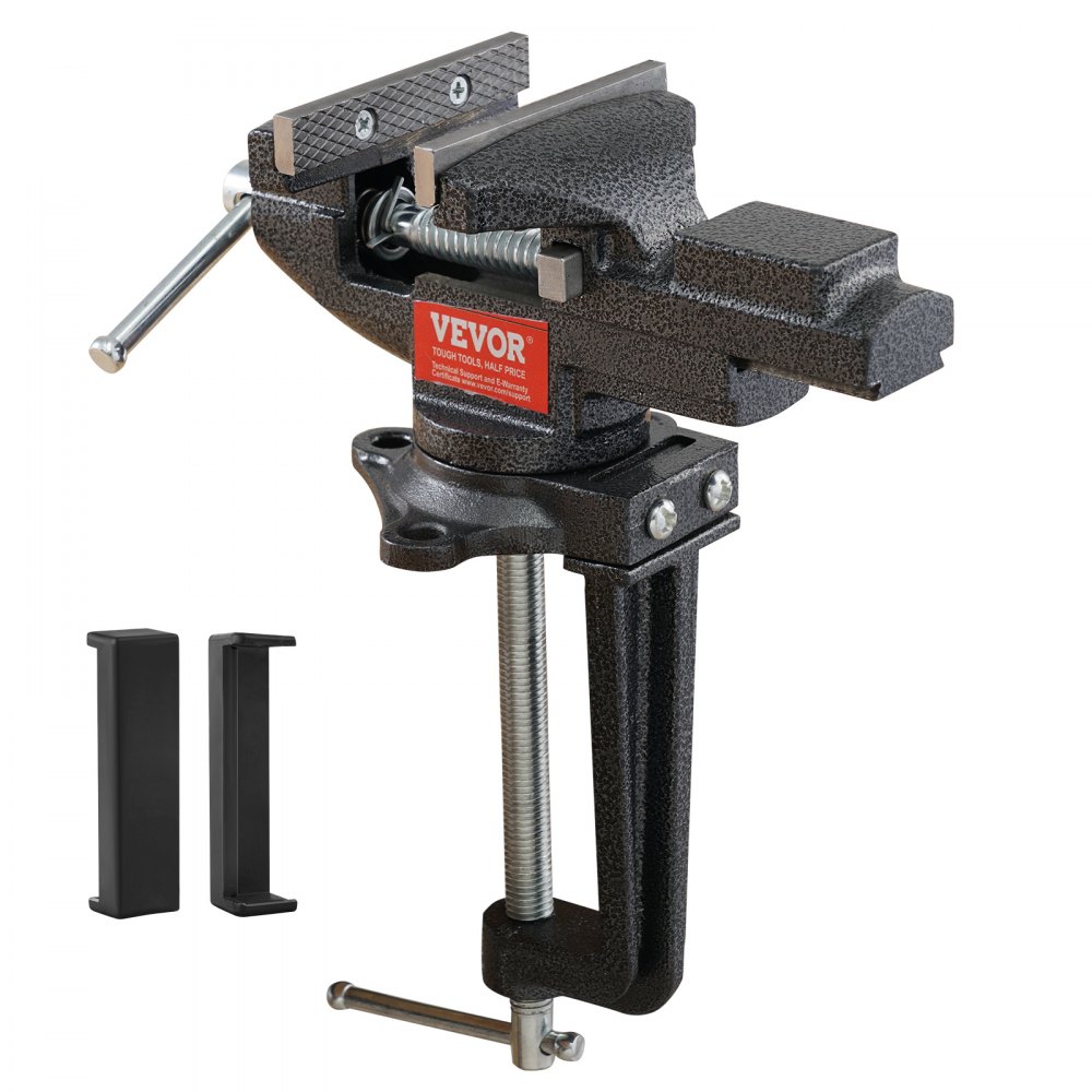 VEVOR Bench Vise, 2.2 inch Dual-Purpose Table Vise for Workbench, Clamp-on Vise with Multifunctional Jaw and 360° Swivel Base, for Woodworking, Workshop DIY Uses - BXSTHQ33YCZYIW2TYV0
