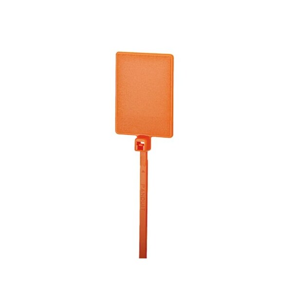 Panduit Cable Tie, 5 in L, 7/8 in Max Bundle Dia., Orange, Nylon 6/6, 18 lb Strength, 1000 PK - PLF1MA-M3
