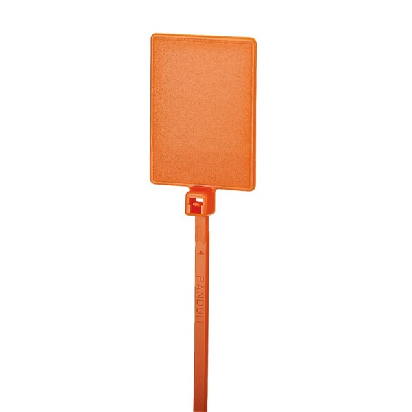 Panduit Cable Tie, 5 in L, 7/8 in Max Bundle Dia., Orange, Nylon 6/6, 18 lb Strength, 1000 PK - PLF1MA-M3