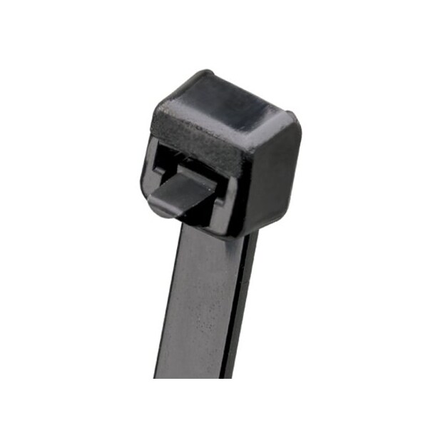 Panduit Cable Tie, 14-1/2 in L, 4 in Max Bundle Dia., Black, Nylon 6/6, 80 lb Strength, 250 PK - PRT4H-TL0