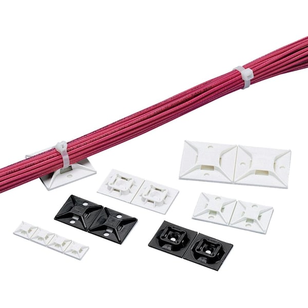 Panduit Adh, 1.1x1.1", 2Waycbltiemt, Wh, PK500 - ABMS-A-D