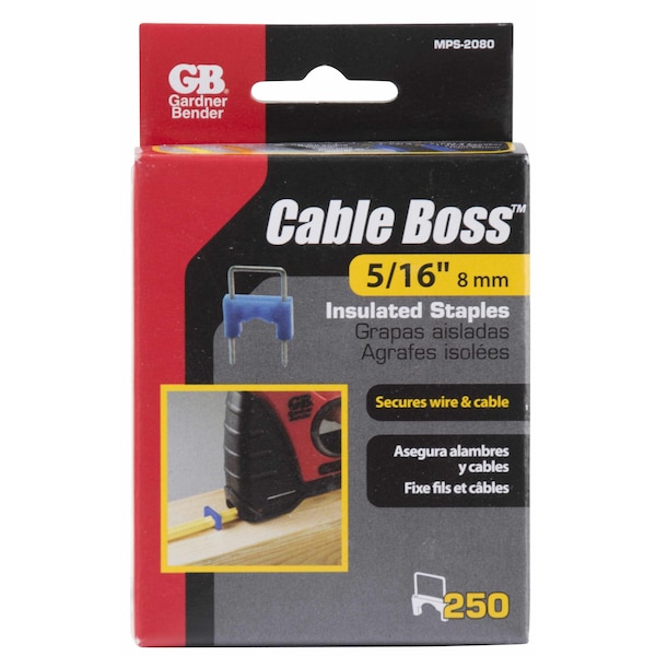 Gardner Bender Cable Staple, 516 in W Crown, 78 in L Leg, MetalPlastic - MPS-2080