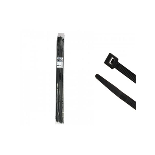 Kable Kontrol Cable Tie, 60 in L, 20 in Max Bundle Dia., Black, Nylon 6/6, 175 lb Strength, 50 PK - CT298B
