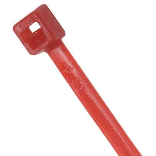 Power First Cable Tie, 12 in L, 3-1/4 in Max Bundle Dia., Red, Nylon 6/6, 50 lb Strength, 100 PK - 36J226