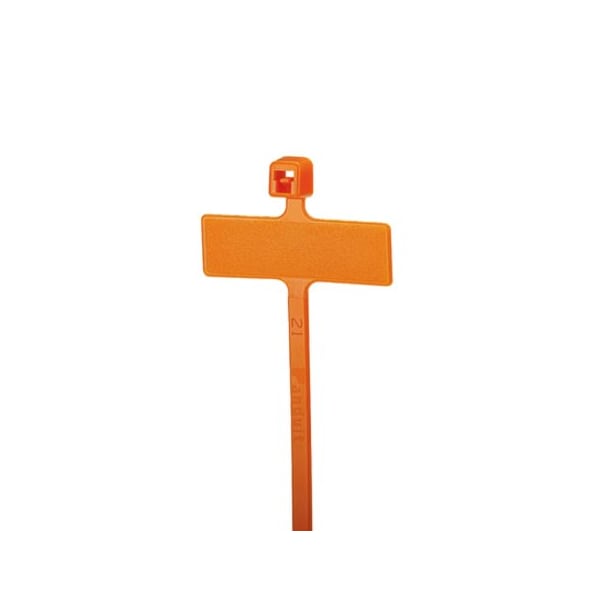 Panduit Cable Tie, 4 in L, 3/4 in Max Bundle Dia., Orange, Nylon 6/6, 18 lb Strength, 1000 PK - PLM1M-M3