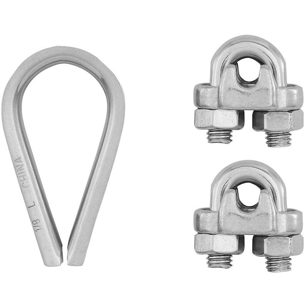 National Hardware Cable Clamp, Stainless Steel, 1/8 in Bundle Dia., 7/8 in L - N100-349