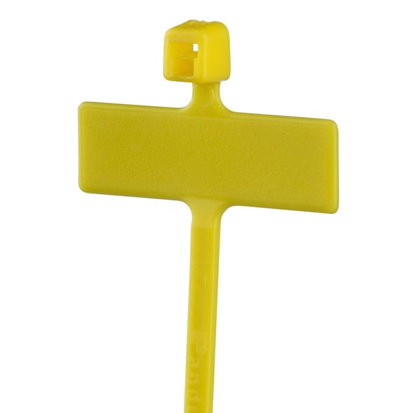 Panduit Cable Tie, 4 in L, 3/4 in Max Bundle Dia., Yellow, Nylon 6/6, 18 lb Strength, 1000 PK - PLM1M-M4Y