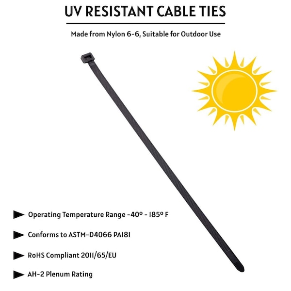 Kable Kontrol Cable Tie, 36 in L, 10-1/2 in Max Bundle Dia., Natural, Nylon 6/6, 175 lb Strength, 100 PK - CT297-100