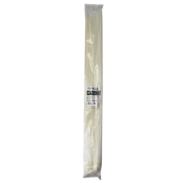 Kable Kontrol Cable Tie, 36 in L, 10-1/2 in Max Bundle Dia., Natural, Nylon 6/6, 175 lb Strength, 100 PK - CT297-100