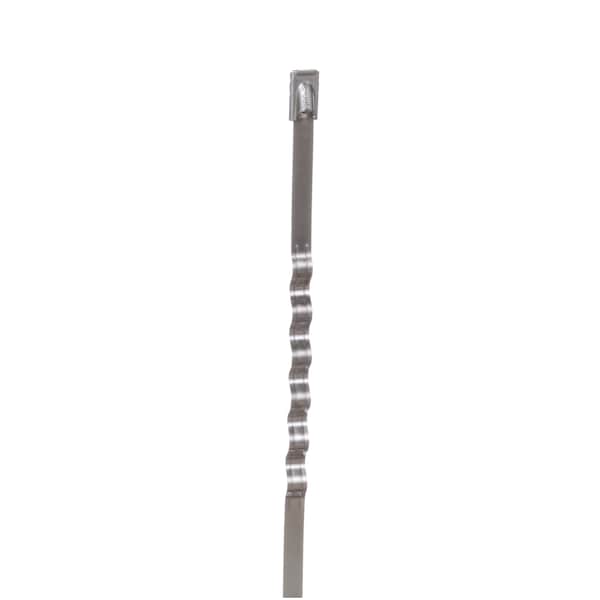 Panduit Cable Tie, 14-1/2 in L, 4 in Max Bundle Dia., Silver, 304 Stainless Steel, 200 lb Strength, 50 PK - MLT4WS-LP