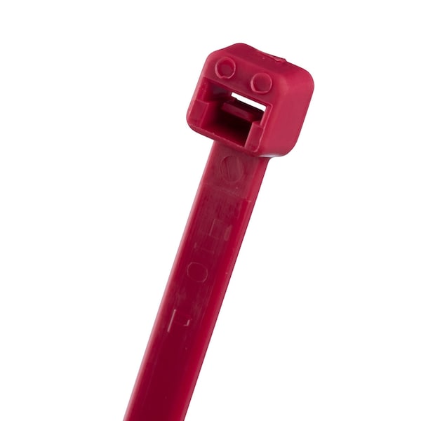 Panduit Cable Tie, 8 in L, 2 in Max Bundle Dia., Red, Nylon 6/6, 18 lb Strength, 1000 PK - PLT2M-M2
