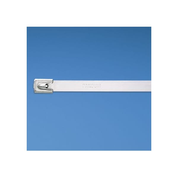 Panduit Cable Tie, 14-1/2 in L, 4 in Max Bundle Dia., Silver, 304 Stainless Steel, 450 lb Strength, 250 PK - MLT4H-TL