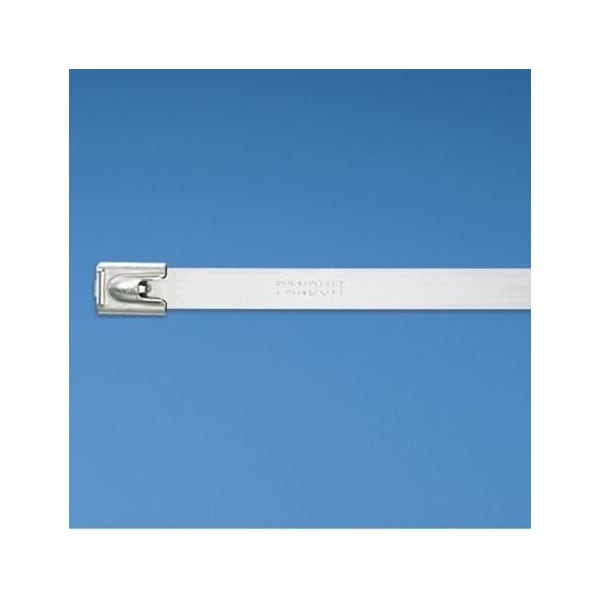 Panduit Cable Tie, 10-1/2 in L, 2.70 in Max Bundle Dia., Silver, 316 Stainless Steel, 450 lb Strength - MLT2.7H-LP316