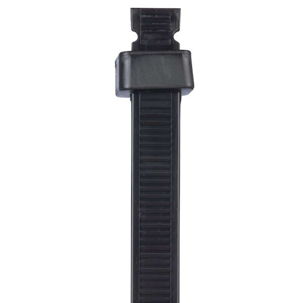 Panduit Cable Tie, 5-1/2 in L, 1-1/4 in Max Bundle Dia., Black, Nylon 6/6, 18 lb Strength, 1000 PK - SST1.5M-M20