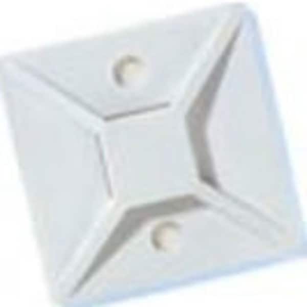 Burndy 1" L, 1" W, natural Plastic Cable Tie Mounting Base, Locking Style: Not Applicable - CTB125AA4C