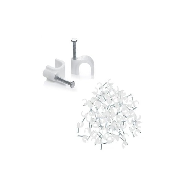 Kable Kontrol Cable Clip, PVC, 7 mm Bundle Dia., White, 6.40 in L, 100 PK - KK-WNC-7