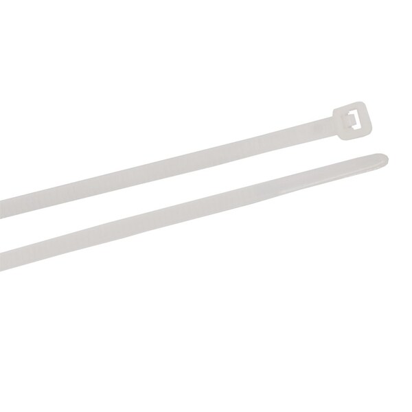Forney Cable Tie, 4 in L, 3/4 in Max Bundle Dia., Natural, Nylon 6/6, 18 lb Strength, 100 PK - 62001